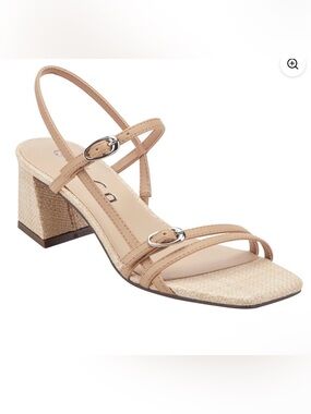 Unisa Nude Strappy Block Heel Sandals size 10 NWT